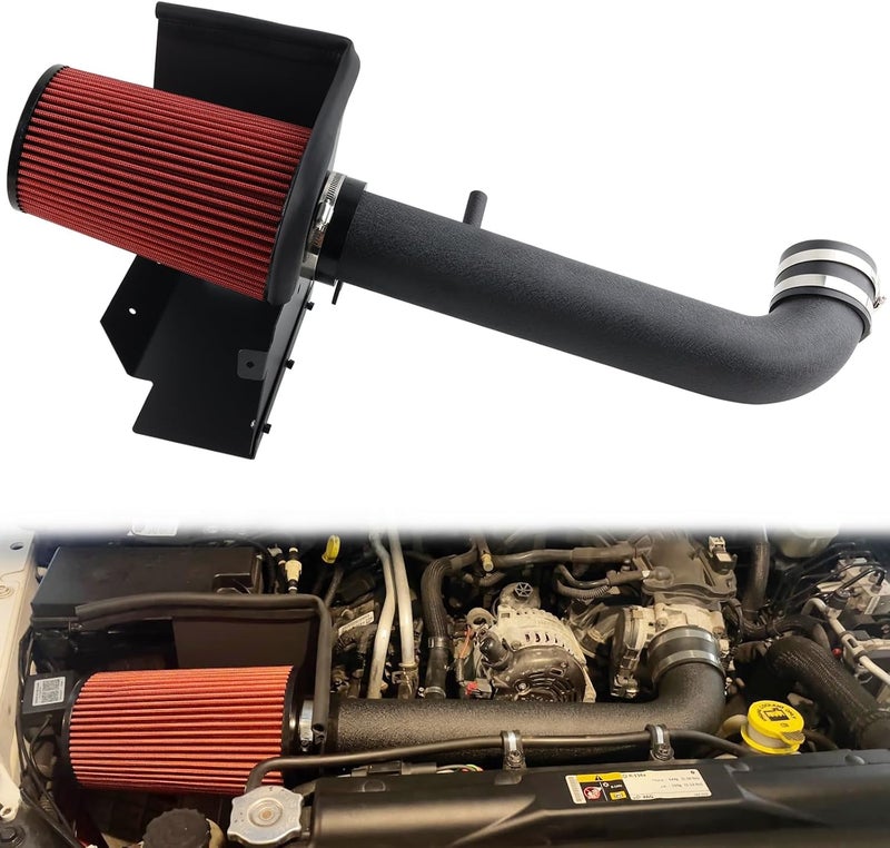 RiAiCiING مجموعة سحب الهواء البارد مع درع حراري تناسب 2012-2018 جيب رانجلر JK 3.6L V6، تزيد من القوة والعزم، صوت سحب أكثر عدوانية ورياضي - Image 1
